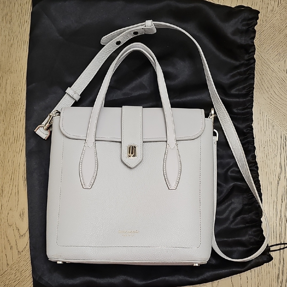 Kate Spade North South Lavender Gray Leather Handbag